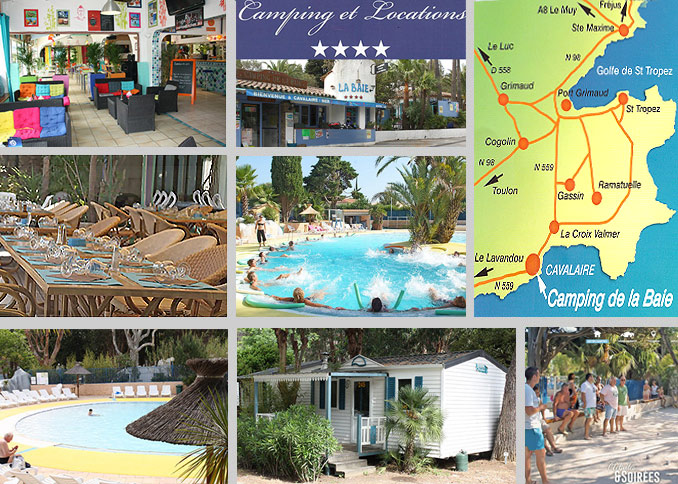 Camping de la Baie **** - Au cœur de la ville dans un cadre de verdure - Tél : 04 94 64 08 15