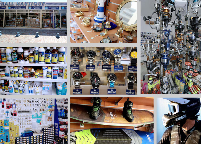 Intérieur boutique Hall Nautique  à Cavalaire-sur-mer dans le var. Tout pour votre bateau, outillages, produits d'entretien et autres, mais aussi petit outillage